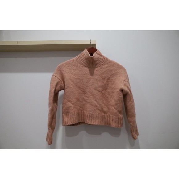 Everlane Sweaters - Everlane Womens S Cropped Sweater Pink Alpaca Ribbed Crewneck Thin Knit Soft